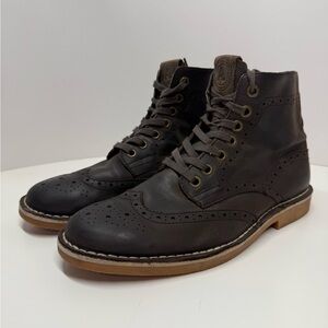 Aldo Dark Brown Leather Brogue Boots